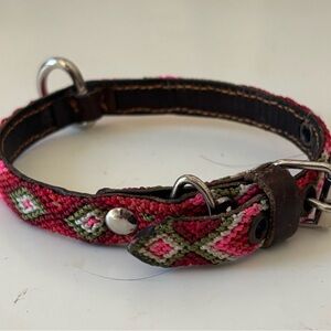 Stylish Pink and Green Dog Collar